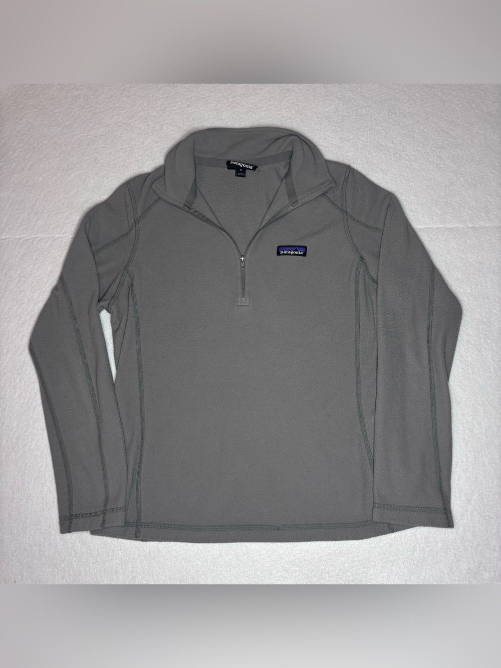 Patagonia Woman’s Micro D Gray Half-Zip Fleece Pullover Size Medium